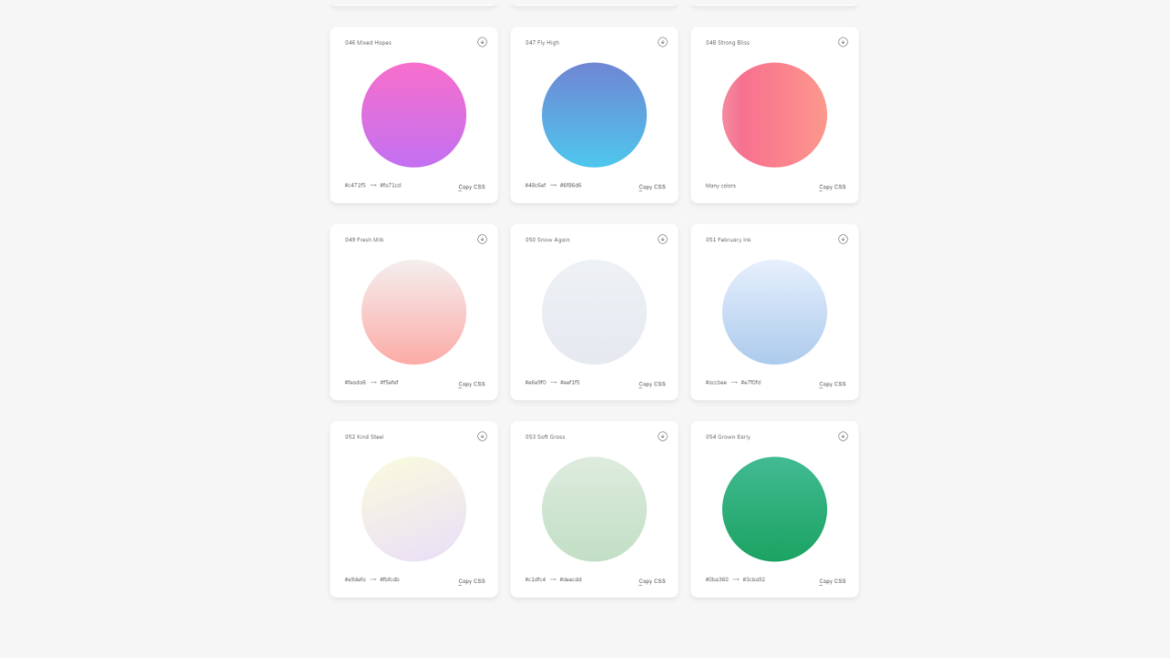 Beautiful gradients code for the web with WebGradients