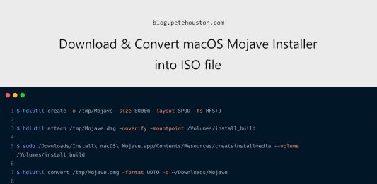 Download and convert MacOS Mojave installer into ISO file