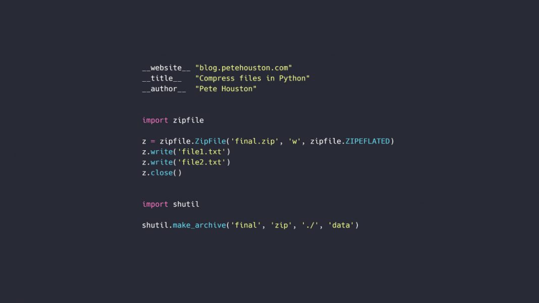 Compress files in Python