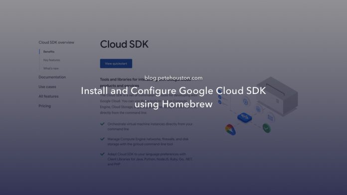 Install and configure Google Cloud SDK using Homebrew