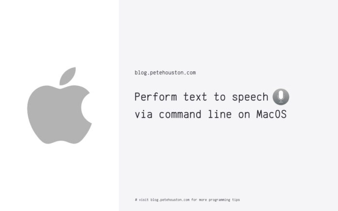 Perform text to speech via command line on MacOS