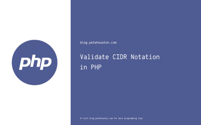 Validate CIDR notation in PHP