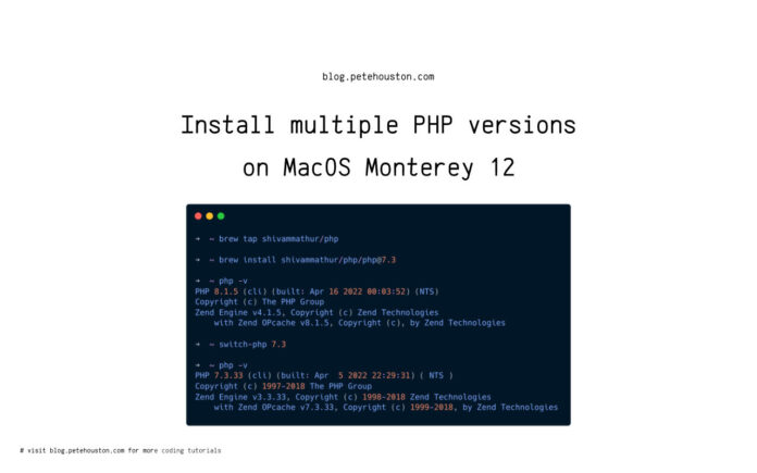 Install multiple PHP versions on MacOS Monterey 12
