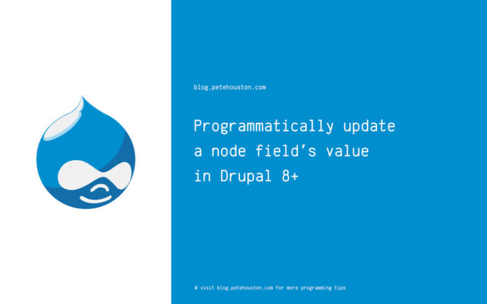 Programmatically update a node field's value in Drupal 8